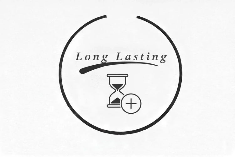 Long lasting icon with hourglass, House Of PDB natural pet treats durability symbol