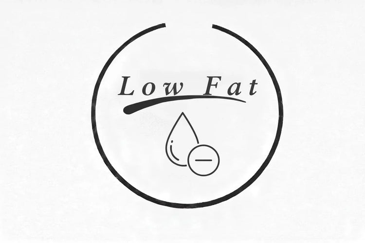 Low fat icon with droplet and minus sign, dog and cat treat health feature, House Of PDB