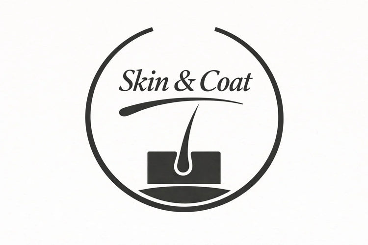 Skin & Coat icon with hair follicle graphic for natural pet treats from House Of PDB