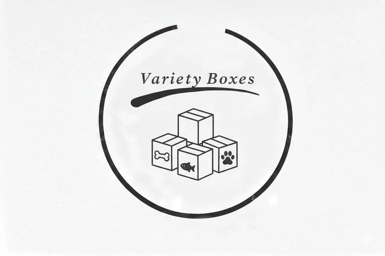 House Of PDB Variety Boxes logo with pet treat icons in minimalist black and white design