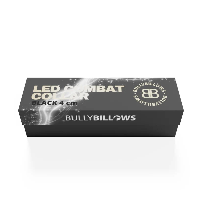BullyBillows 4cm Combat® LED Dog Collar – USB Rechargeable Light-Up Collar - House Of PDB