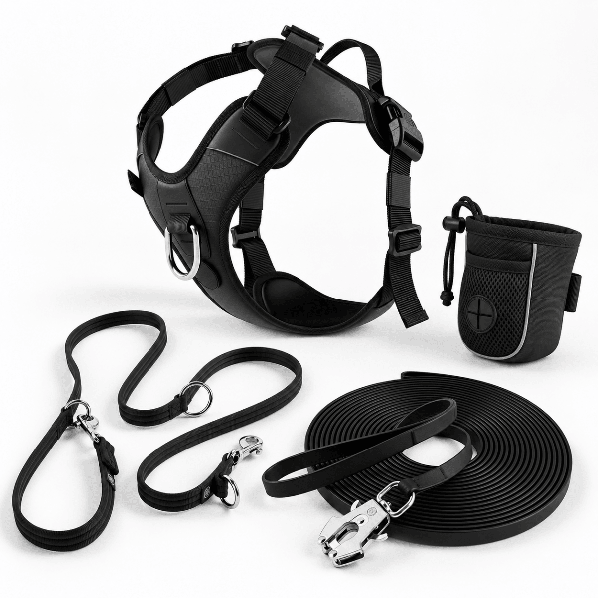 Dog Training Bundle – Anti Pull Harness, Training Lead, Recall Lead and Treat Pouch - House Of PDB