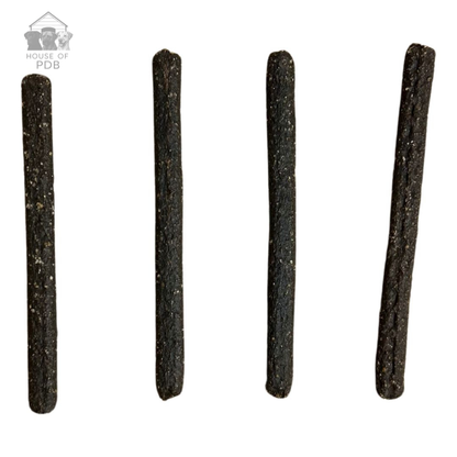 Chicken meaty sticks dog treats with house of pdb logo 