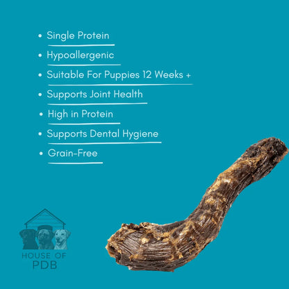 Duck neck dog treat with benefits like hypoallergenic, high protein, grain-free, and joint health support