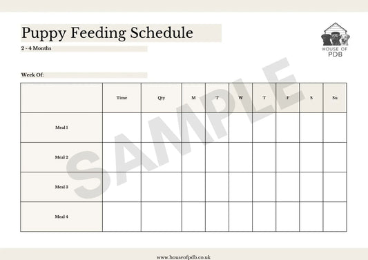 Puppy feeding schedule digital download - HOUSE OF PDB