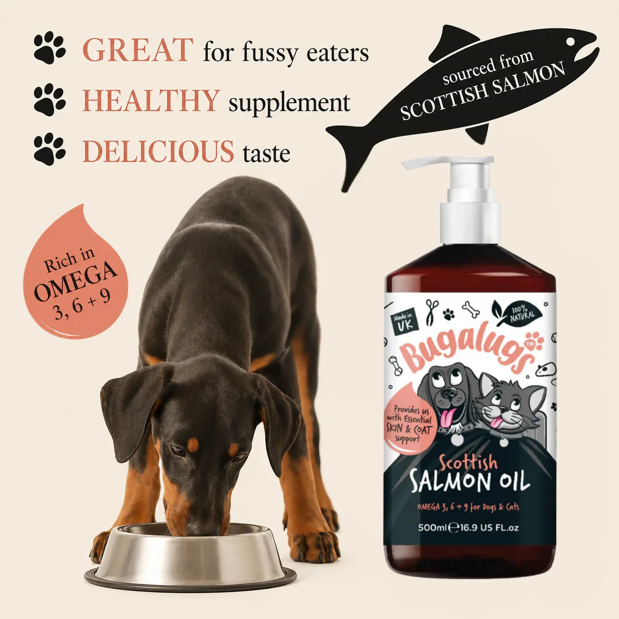 Bugalugs Scottish Salmon Oil 500ml - House Of PDB