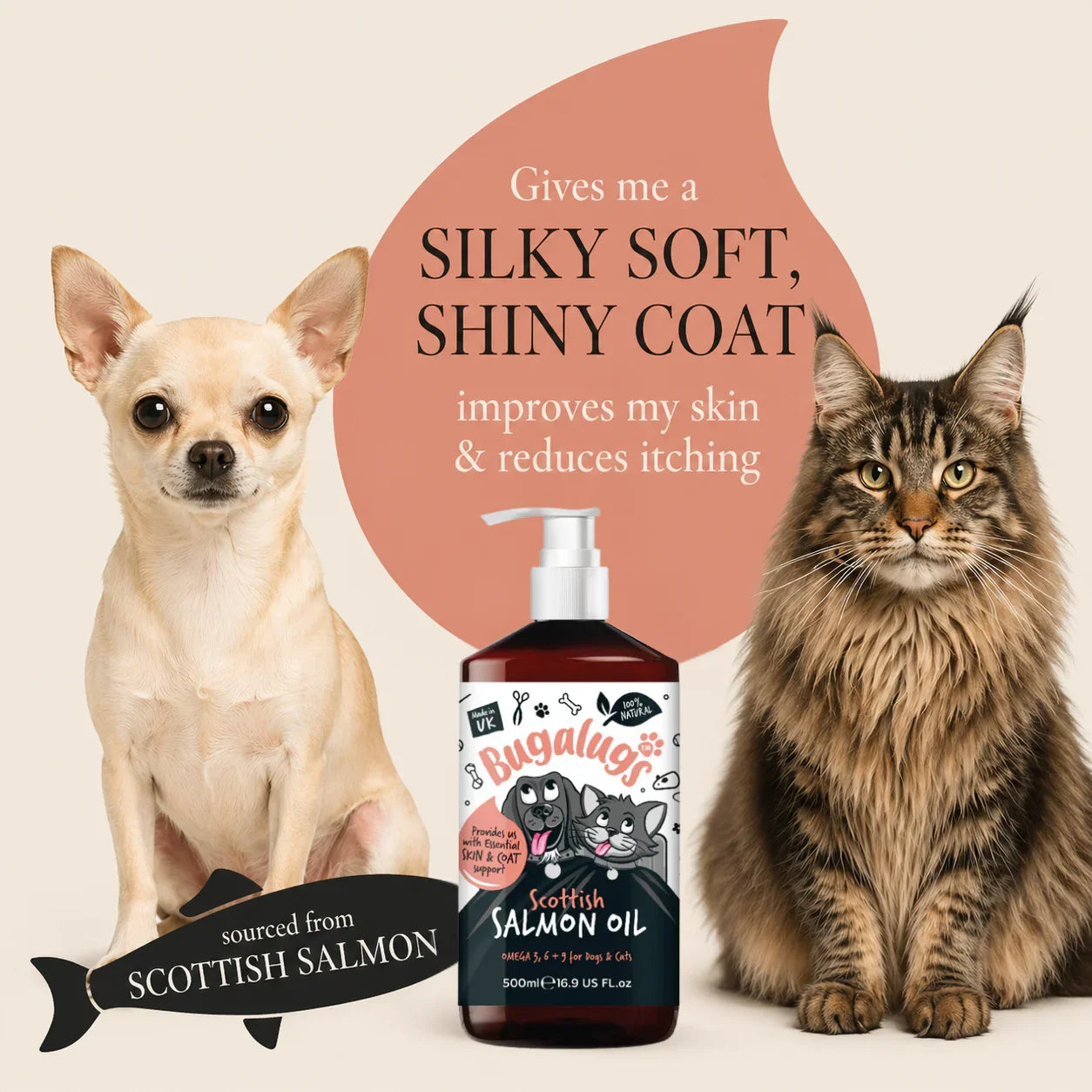 Bugalugs Scottish Salmon Oil 500ml - House Of PDB