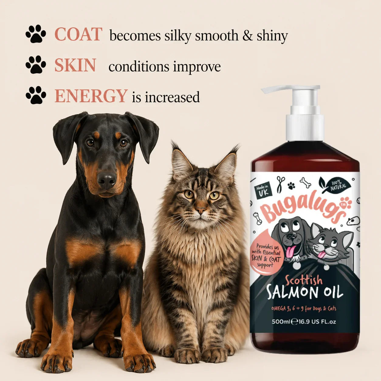 Bugalugs Scottish Salmon Oil 500ml - House Of PDB