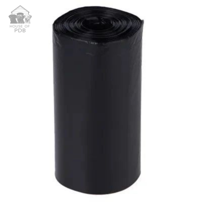 Single roll of black dog poo bags 